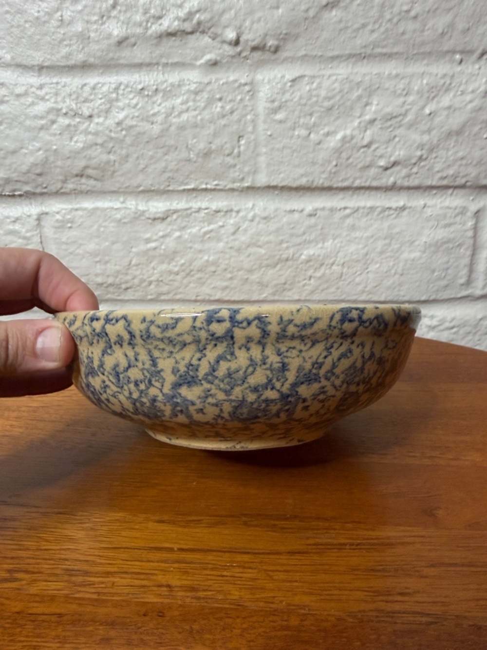 Spongeware Bowl Blue Small RRP Robinson Ransbottom Pottery - Picture 2 of 6